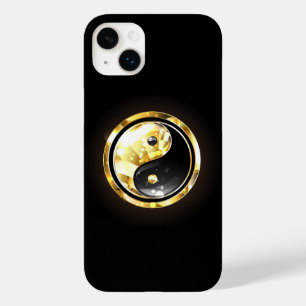 Guld Yin Yang på svart