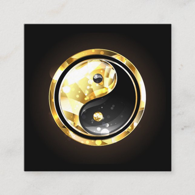 Guld Yin Yang på svart (Framsida)