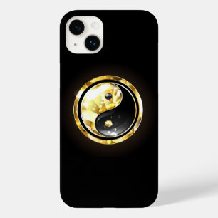 Guld Yin Yang på svart