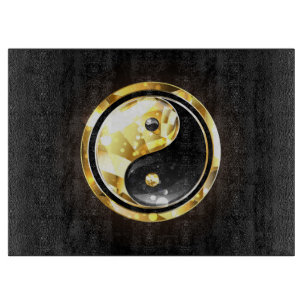 Guld Yin Yang på svart