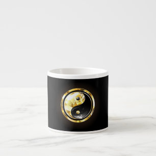 Guld Yin Yang på svart Espressomugg