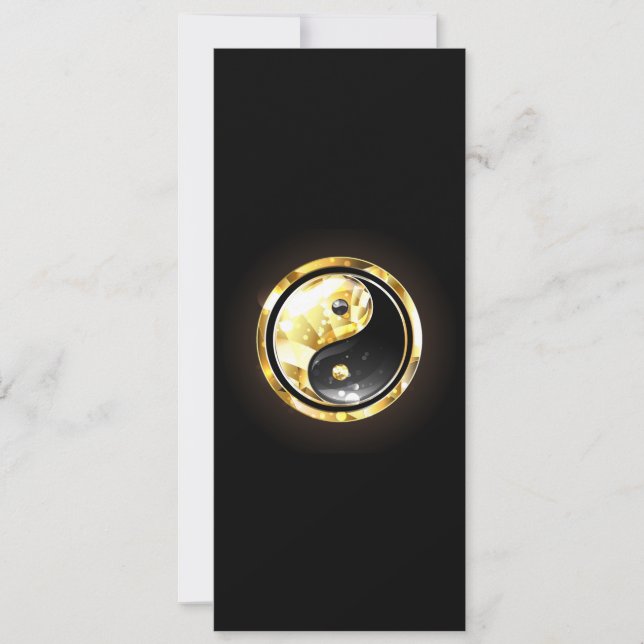 Guld Yin Yang på svart Inbjudningar (Framsida)