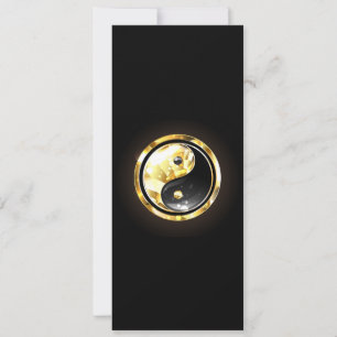 Guld Yin Yang på svart Inbjudningar