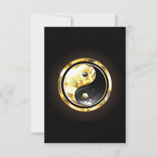 Guld Yin Yang på svart Inbjudningar