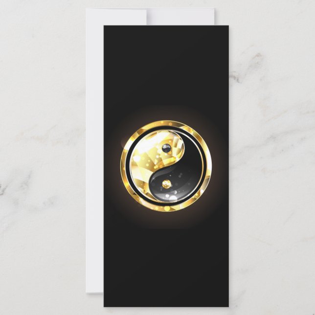 Guld Yin Yang på svart Kort (Framsida)