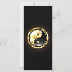 Guld Yin Yang på svart Kort