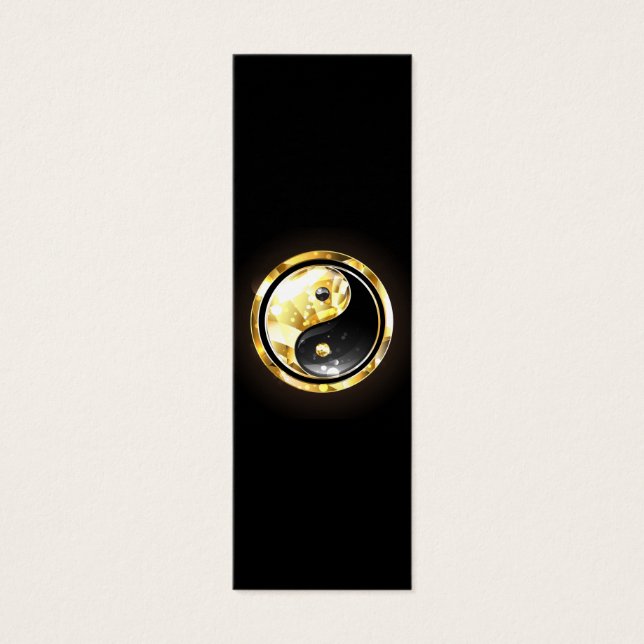 Guld Yin Yang på svart Litet Visitkort (Framsidan)