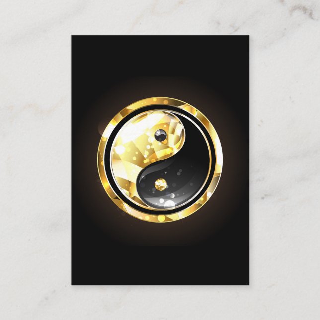 Guld Yin Yang på svart Lojalitetskort (Framsida)