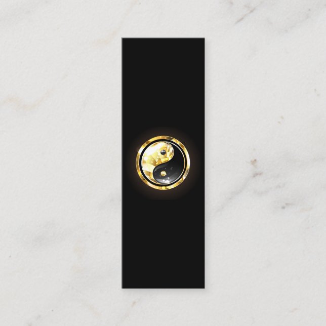 Guld Yin Yang på svart Lojalitetskort (Framsida)