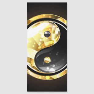 Guld Yin Yang på svart Magnetisk Inbjudningskort
