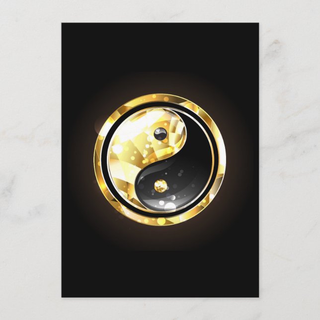 Guld Yin Yang på svart Meny (Framsida)