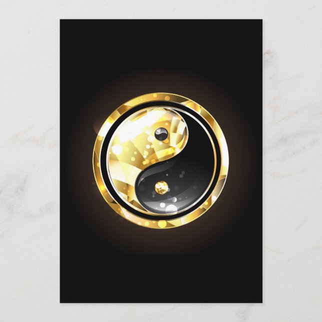 Guld Yin Yang på svart Program (Framsida)