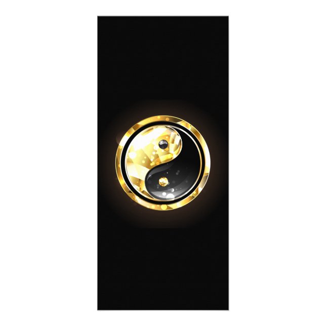 Guld Yin Yang på svart Reklamkort (Framsidan)