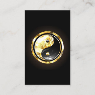 Guld Yin Yang på svart Visitkort