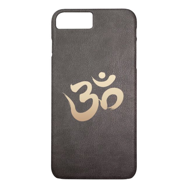 Guld- Yoga för läder för Om-symbolFaux Case-Mate iPhone Skal (Baksida)