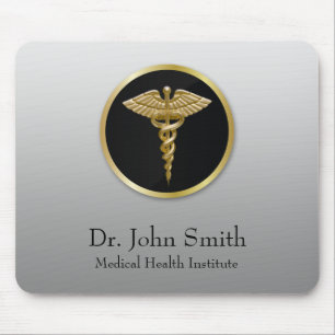 Guld- yrkesmässig medicinsk Caduceus - Mousepad Musmatta