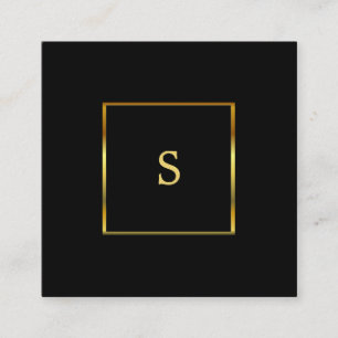 Guld- yrkesmässig monogram för modern snyggtsvar fyrkantigt visitkort