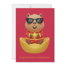 Guld Yuanbao Kapybara Kinesiskt Nyår Överflöd