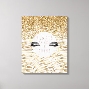 Guld Zebra tryck Glitzy Ögon