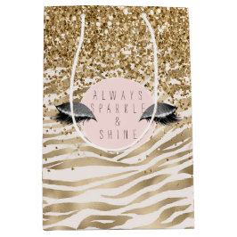 Guld Zebra tryck Glitzy Ögon