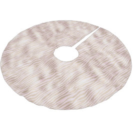 Guld Zebra tryck Julgransmatta Borstad Polyester