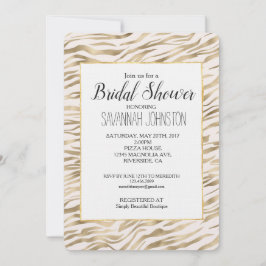 Guld Zebra tryck Möhippa Inbjudningar