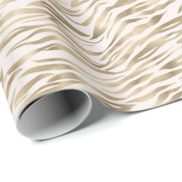 Guld Zebra tryck Rand Presentpapper