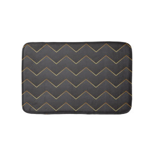 Guld Zig Zag Chevron Mönster Badrumsmatta
