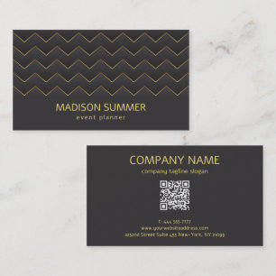 Guld Zig Zag Chevron Mönster Visitkort