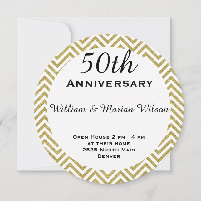 Guld Zigzag Gräns runt cirkel (Framsida)