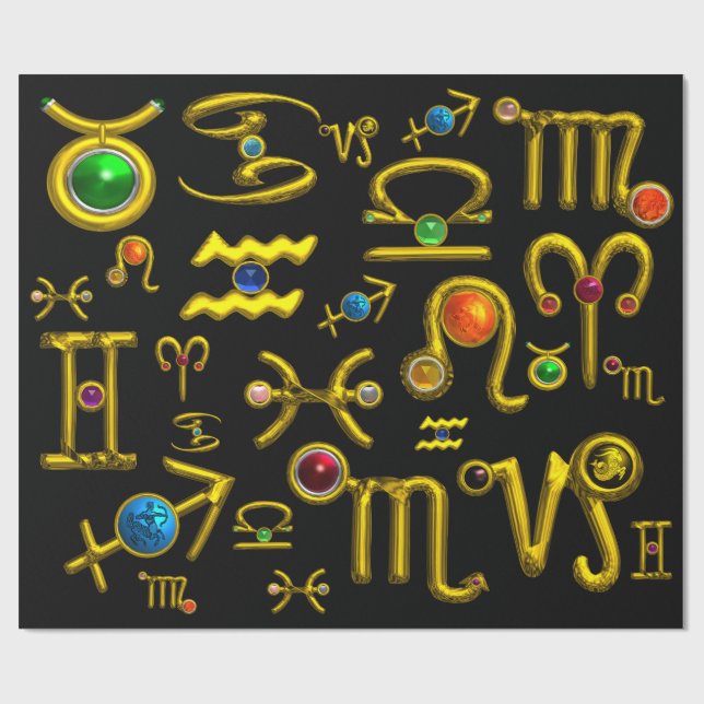 GULD ZODIAC BIRTHDAY JEWELS,GEMSTONES,ASTROLOGY PRESENTPAPPER (Platt)