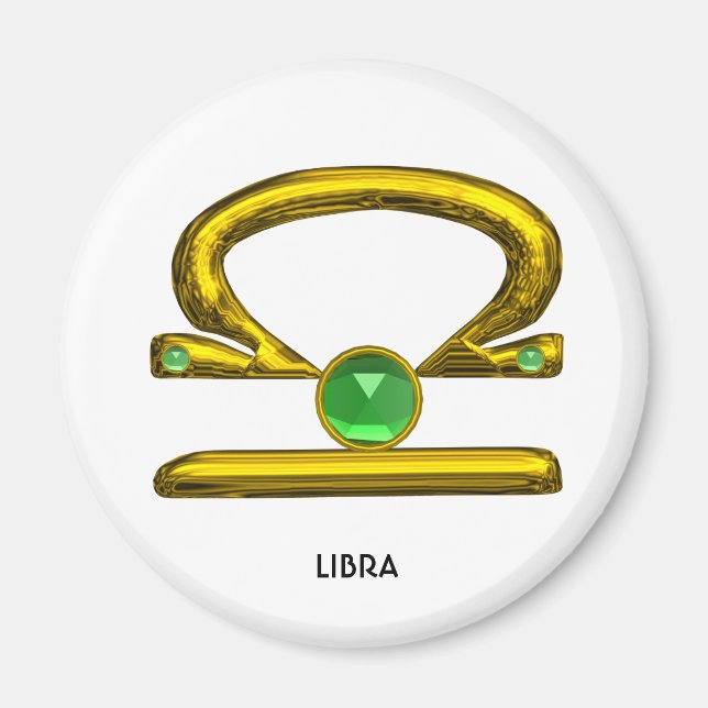 GULD ZODIAC BIRTHDAY SIGNS LIBRA MAGNET (Framsidan)