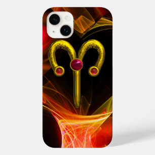 GULD ZODIAC SIGN ARIES, Red Gult Fractal Swirls