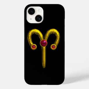 GULD ZODIAC SIGN ARIES, Red Ruby Black