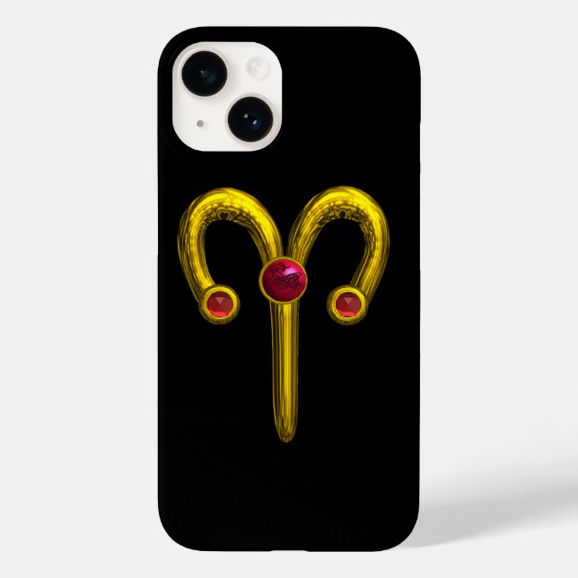 GULD ZODIAC SIGN ARIES, Red Ruby Black (Baksida)