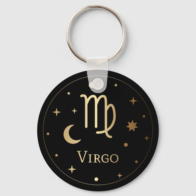 Guld Zodiac Sign/Våg Nyckelring (Framsida)