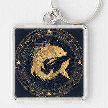 Guld Zodiak Fiskarna Illustration