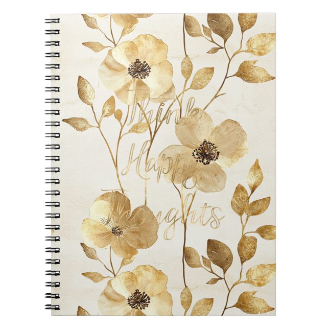 Gulda blommor inspirerande glada tankar anteckningsbok (Framsidan)