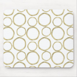 Gulda Cirklar På Modern Vit Musmatta