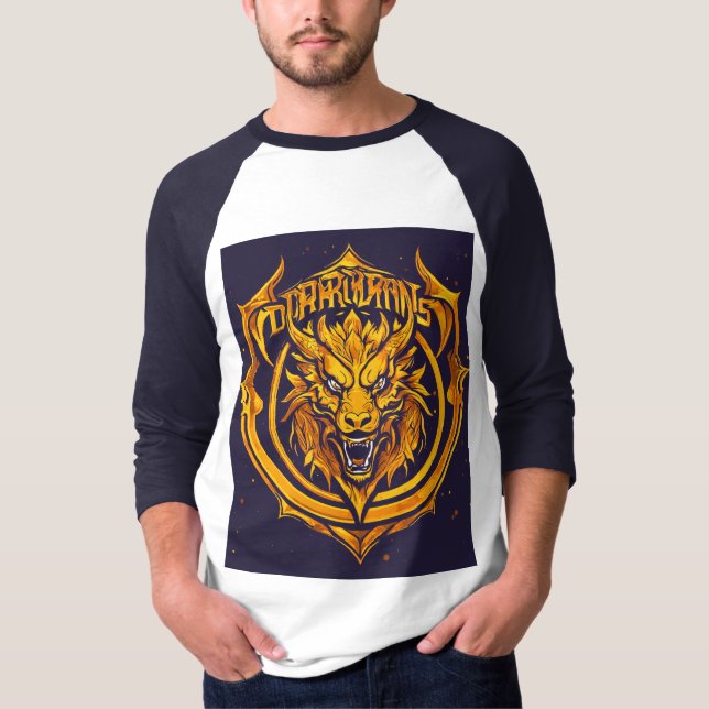 Gulda drakar basketbollogo t shirt (Framsida)
