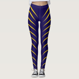 Gulda linjer och lila färg leggings