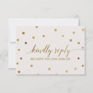 Gulda prickar meny val RSVP-kort