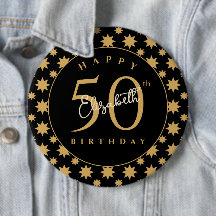 Gulda stjärnor 50-årsdag Anpassat namn