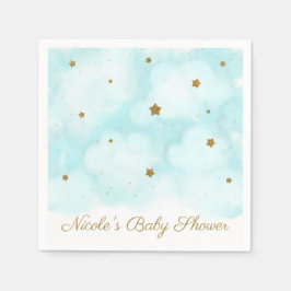 Gulda stjärnor & blå himmel moln Baby Shower-fest Pappersservett