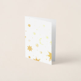 Gulda stjärnor. folierat kort