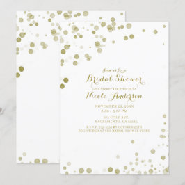 Gulda vattenfärgspunkter Modern ren bröllsdusch Inbjudningar