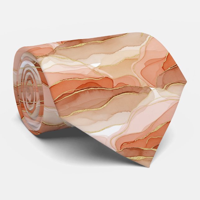 Guldaccentuerad flytande konst - Sienna-marmor Slips (Rullad)