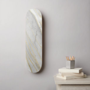 Guldådrad Carrara-marmortextur Mini Skateboard Bräda 18,5 Cm