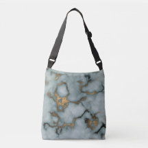 Guldådrans marmorerade Ocean Mist Crossbody-väskor
