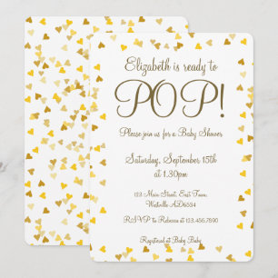 Guldälskande Hjärtan Redo att Spricka Baby Shower/ Inbjudningar